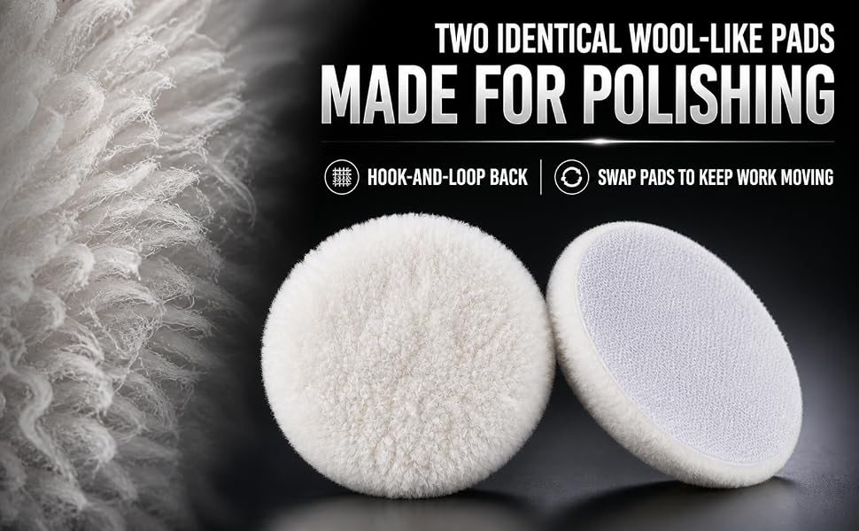 Car buffing pad kit for medium cut, light cut and wax, ideal for auto detailing jobs