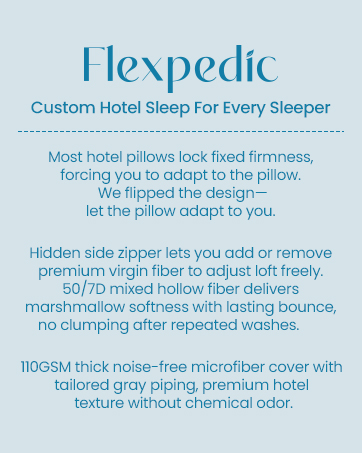FP FLEXPEDIC Queen Cooling Shredded Memory Foam Pillow for Sleeping, Queen Pillows Set of 2 for H...