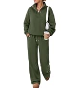 Casly Lamiit Sweatsuits Women 2 Piece Outfit Oversized Casual Lounge Sets | Button Henley Pullove...