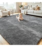 8x10 Area Rugs for Living Room, Bedroom, Ultra Soft Fluffy Shag Rug, Non-Slip & Non-Shedding, Lar...