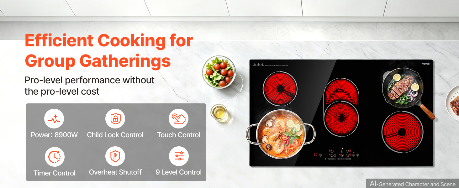 built in electric stove top
