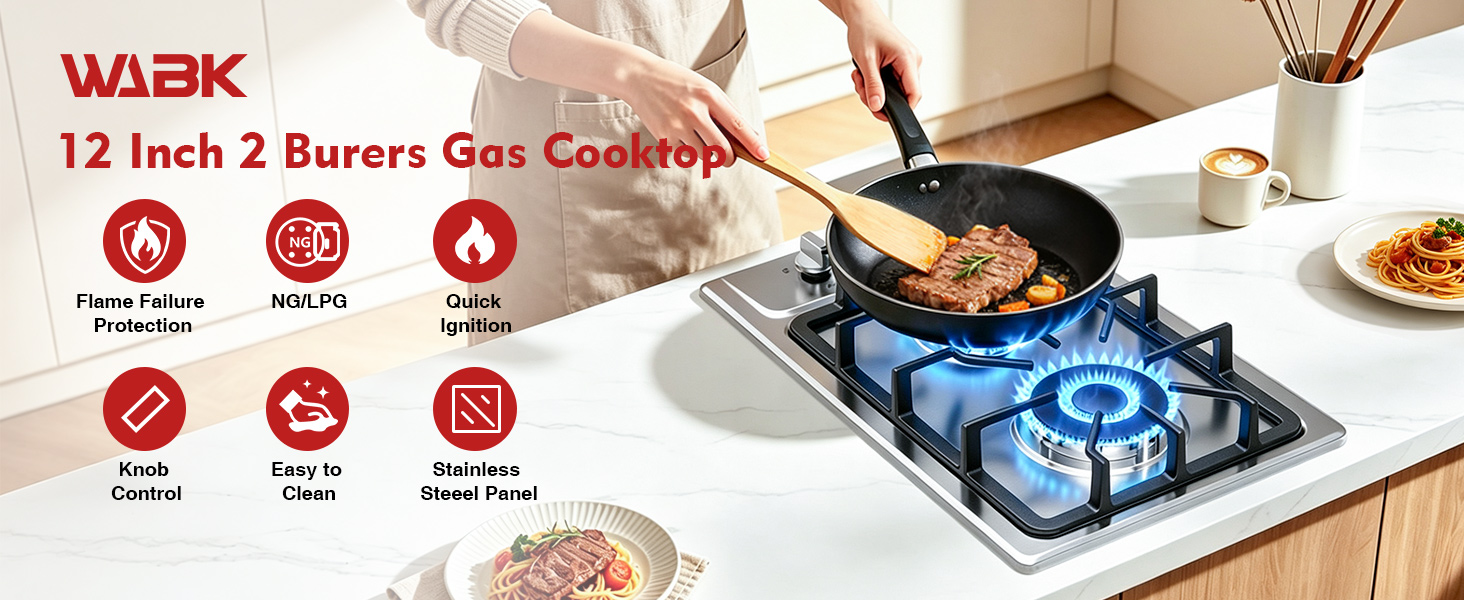 2 Burner Gas Cooktop