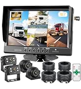 WOOCARTY 10.1" - 3 Magnetic Wireless RV Backup Camera System, 1080P DVR Touchscreen Rear Side Cam...