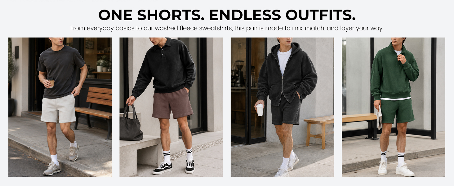 acid wash fleece sweat shorts for men