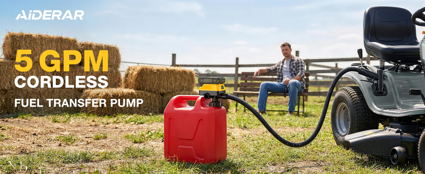 AIDERAR 5 GPM CORDLESS FUEL TRANSFER PUMP