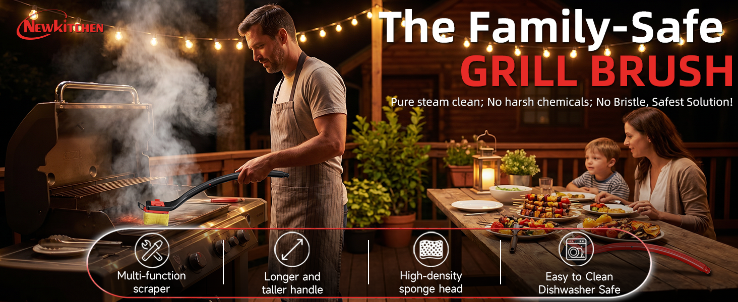 Grill Brush Bristle-Free Steam Cleaning