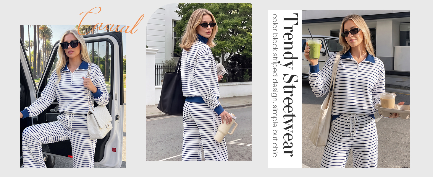 2 Piece Sets for Women Half Zip Lounge Sets Sweatsuits