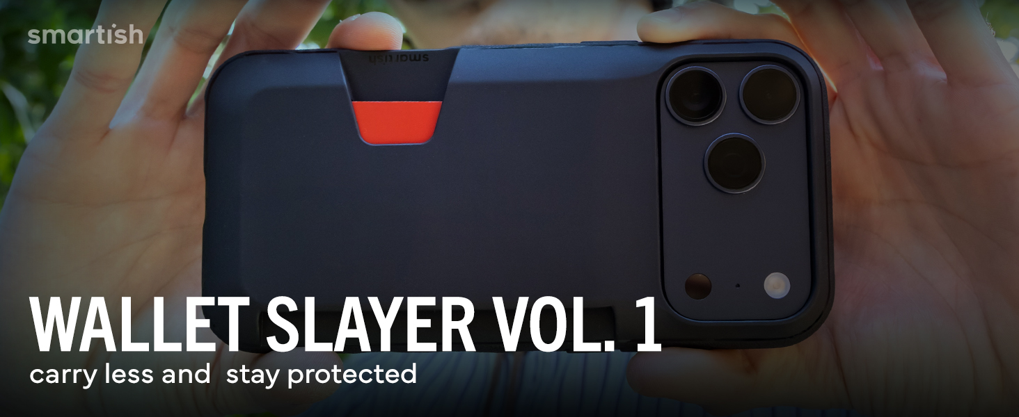 Smartish Wallet Slayer Vol 1 for iPhone 17 Pro - slim wallet case, carry many credit cards + cash
