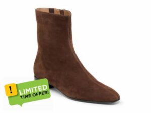 Coutgo Womens Ankle Boots Chunky Low Heel Square Toe Zipper Dress Booties                                                          1.5-inch Block Stacked Heel