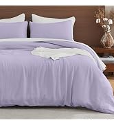 EMME Muslin Cotton Duvet Cover Set Navy Queen Size Linen Like Soft Breathable Lightweight Summer ...
