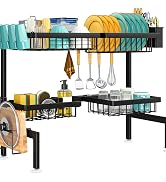 NestOrganix Over The Sink Dish Drying Rack, Dish Drying Rack for Kitchen | 4 Baskets Extendable L...