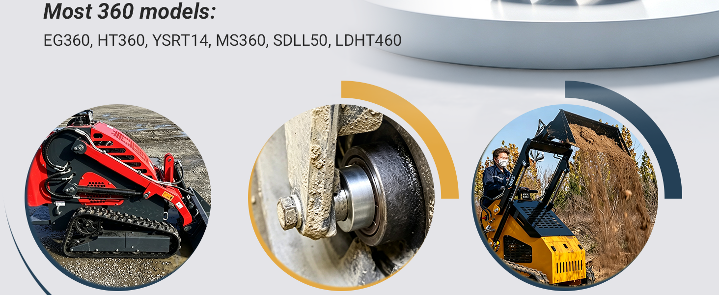 Uoussco Mini Skid Steer Rear Idler wheel Fit for EG360 HT360 MS360 YSRT14