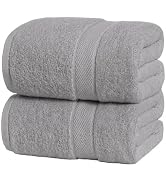 Velqora 100% Organic Cotton Oversized Bath Sheets 2 Pack, 35x70 in, White | 600 GSM | Soft & Abso...