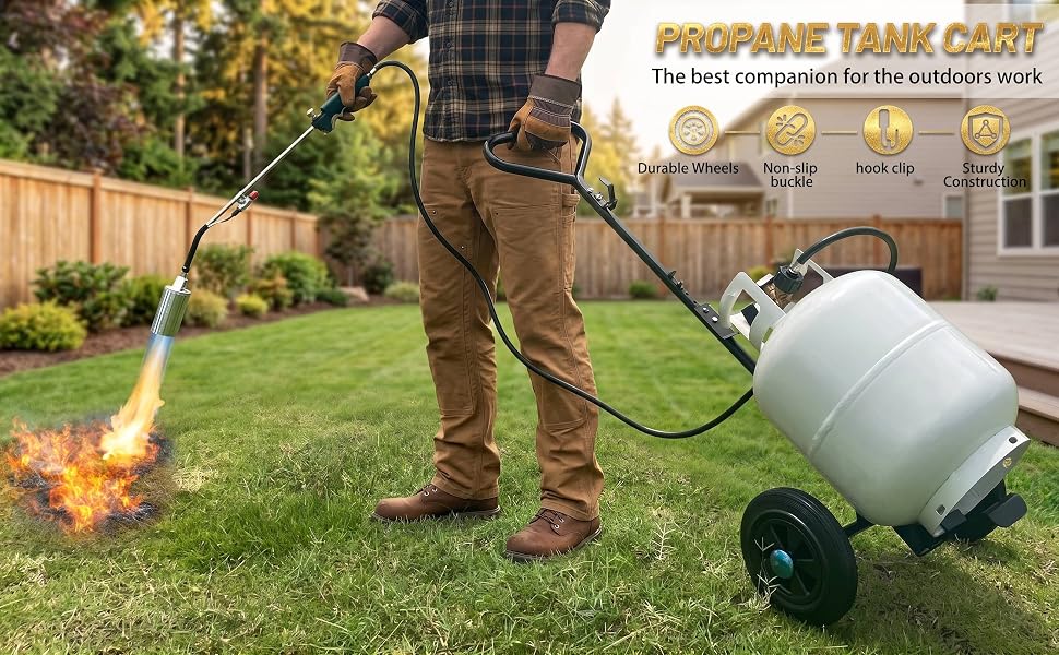 Propane Tank Cart for Weed Torch