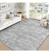 5x7 Area Rugs Living Room Rug: Washable Modern Abstract Rugs Neutral Non Slip Rug Soft Low Pile I...