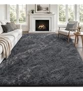 TENGTENGLINK 6ft Round Shag Area Rug Living Room Washable Non-Slip Camel | Ultra Soft 1.8" Thick ...