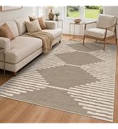HelloTree 8x10 Modern Geometric Area Rug for Living Room | Machine Washable Bohemian Stain Resist...