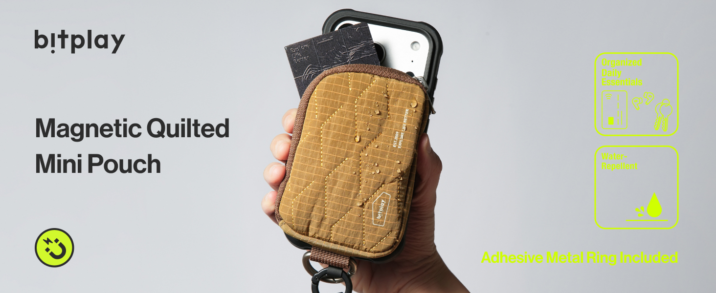 Magnetic quilted mini pouch