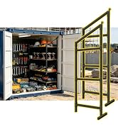 2PCS 1-Layer Shipping Container Shelving Brackets | Adjustable Floor Height