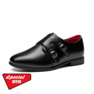 Bruno Marc Boy's Monk Strap Loafers Dress Shoes                                                          Stretchy Gore Slip on Cushioned Comfort Lightweight Classic School Church Formal Wedding Party Graduatio