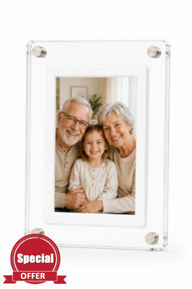 5 Inch No WiFi Acrylic Digital Frame with Video and Sound                                                          A gift-ready frame for photos