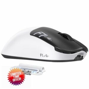 ATTACK SHARK F1 AIR Lightweight Wireless Gaming Mouse - Black/White                                                          39g