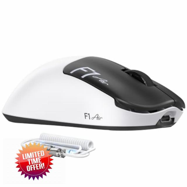 ATTACK SHARK F1 AIR Lightweight Wireless Gaming Mouse - Black/White                                                          39g