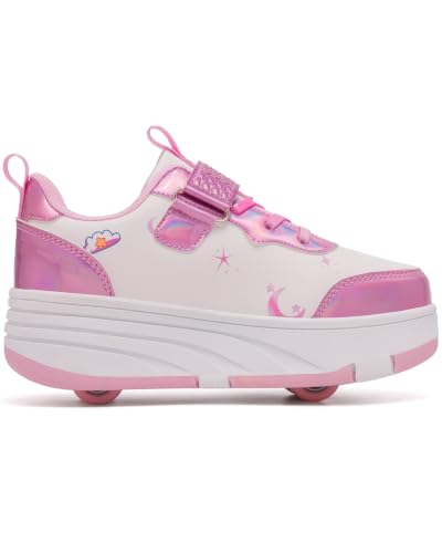 and four recessed wheels per shoe.