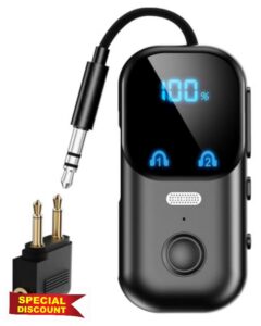 2-in-1 Bluetooth Transmitter Receiver with 3.5mm AUX for TV/Car/Airplane                                                          Bluetooth 5.4 Low Latency，Dual Pairing，Portable Travel Audio Adapter