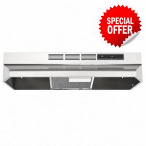 Ductless Range Hood 30 inch - Under Cabinet Quiet 430 Stainless Steel                                                          45dB quiet operation
