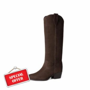 DREAM PAIRS Suede Knee High Fall Tall Boots for Women                                                          30 Percent Genuine Leather