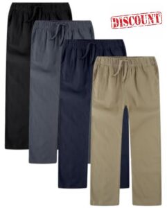 Boys Pants 4-Pack School Uniform Cotton Stretch Pull-On                                                          Boys Chino Pants for School Days