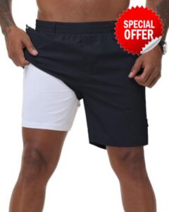 ZKMAN Men's 2 in 1 Hybrid Shorts