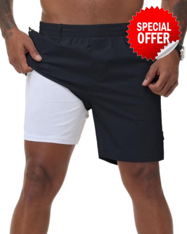 ZKMAN Men's 2 in 1 Hybrid Shorts