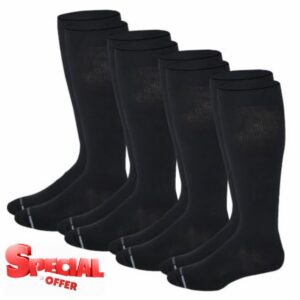 Dr. Motion Men's Graduated Compression Knee High Socks (4 pairs)                                                          Athletic Traveler