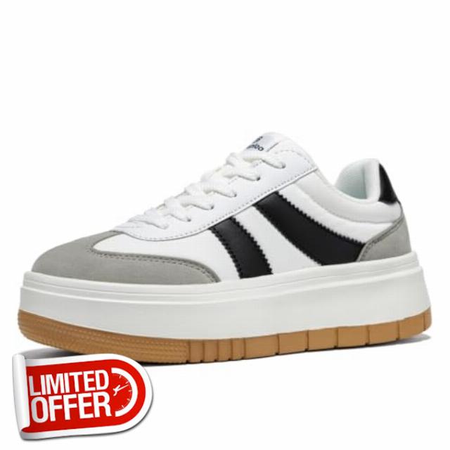 BAASPLOA Women's Platform Fashion Sneakers Classic Chunky Tennis Shoes                                                          Lightweight Trendy Casual Sneakers for Women Footwear