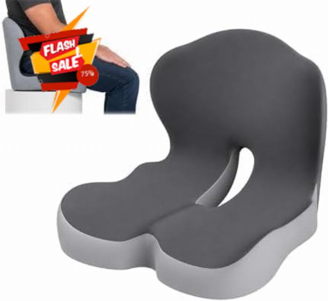 Celinva Orthopedic Seat Cushion – L-Shaped Lumbar Support Memory Foam Comfort for Long Sitting