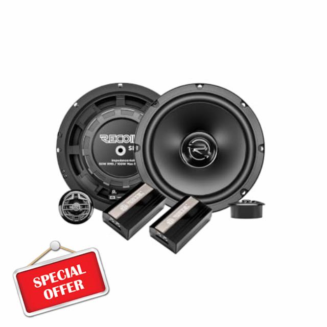 RECOIL SEM65 6.5 Inch Car Audio Component Speaker System for Bass & Clarity                                                          Paper Cone with Foam Surround KAPTON Voice Coil