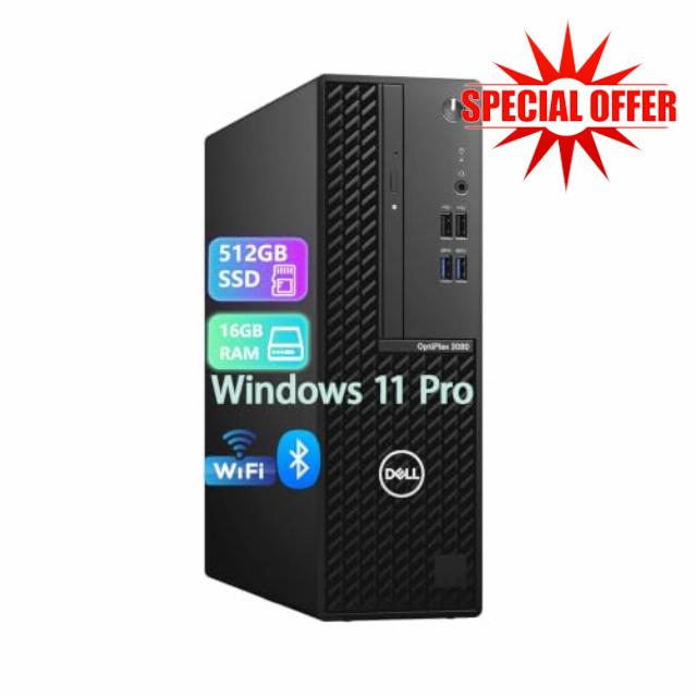 Dell OptiPlex 3080 SFF Desktop Core i5-10500 16GB RAM 512GB SSD(Renewed)                                                          CPU3.1-4.5GHz HDMI USB