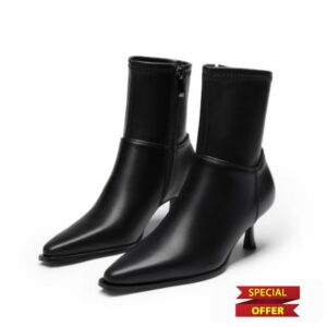DREAM PAIRS Women's Pointed Toe Kitten Heel Ankle Boots                                                          Side Zipper Dress Booties