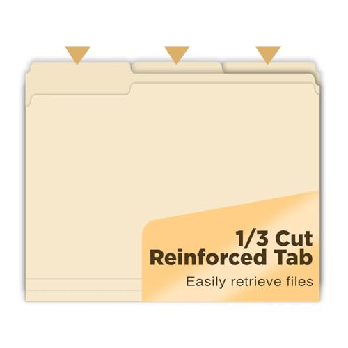 1/3-Cut Tab Paper Folders for Office