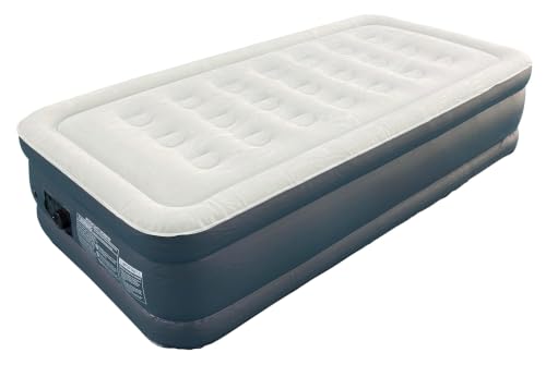 18" Raised Comfort Inflatable Blow Comfortable Waterproof Flocked Surface Blow up mattresses for Temporary Family Stays and Travel-MAX load capacity 600IB
