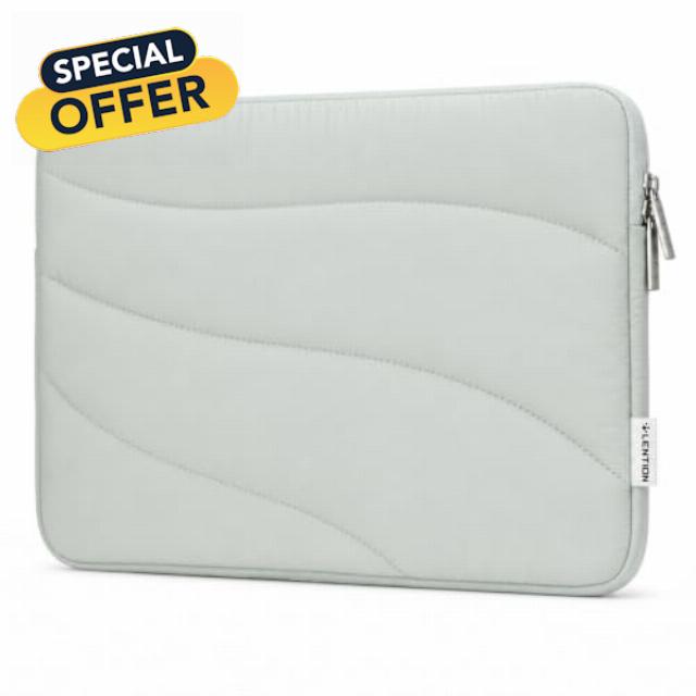 LENTION 14in Cloud Puffy Laptop Sleeve Water-Resistant Shock-Absorbing Case                                                          Velvet Inner Lining
