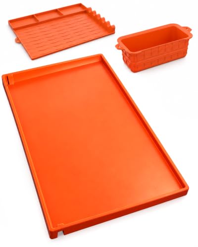 Tool Mat Set Full-edge 3-piece set with a 36" silicone griddle cover