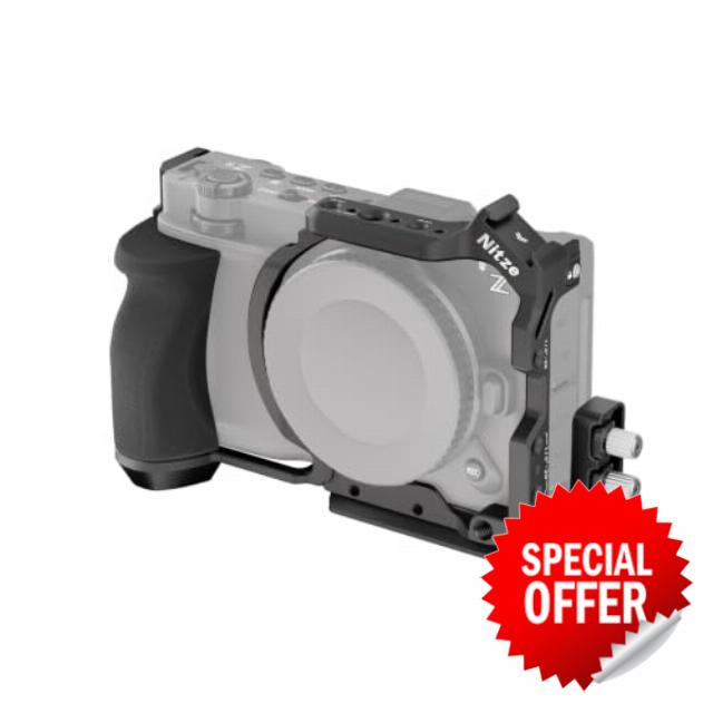 Nitze ZR Cage with Silicone Grip & Cable Clamp for Nikon ZR Camera - T-N10B                                                          Compatible with DJI RS 2 / RSC 2 / RS 3 / RS 3 Pro/ RS 4 / RS 4 Pro / RS 5 Gimbal and Tripod
