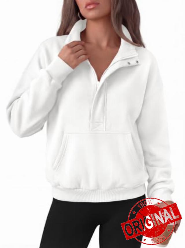 PRETTYGARDEN Womens Long Sleeve Quarter Zip Crop Sweatshirts                                                          Mock Neck FLeece Sweatshirt