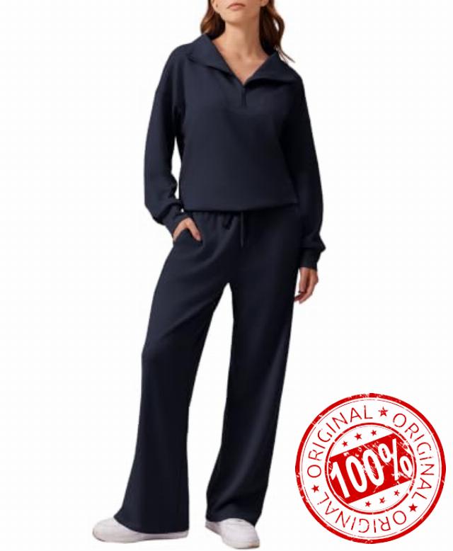 PINSPARK 2 Piece Sets for Women 1/4 Zip Lounge Matching Set Fall Outfits                                                          Petite& Regular& Tall