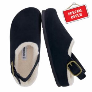 CUSHIONAIRE Luz Suede Clogs for Women with Fuzzy Lining