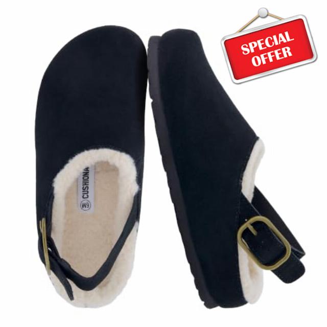 CUSHIONAIRE Luz Suede Clogs for Women with Fuzzy Lining