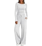 Trendy Queen Womens Striped Lounge Sets 2 Piece Matching 2026 Fall Outfits | Cute Loungewear Outf...